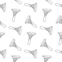 Chanterelle mushrooms illustrated in a repeated pattern on a white background, suitable for various design projects vector