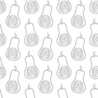 Illustration of sliced ripe pears arranged in a repeating pattern on a white background vector