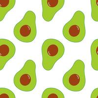 Avocado seamless pattern on white background, background for design, scrapbooking, wrapping paper, vegan background, healthy eating, banner, print for fabric vector