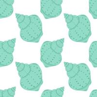 Seamless pattern shells on white background. Marine summer background. Trendy pattern in flat style, design for wrapping paper, wallpaper, stickers, notebook cover. vector