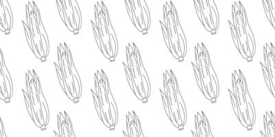 Repeating pattern of corn on the cob in a minimalistic style showcasing simplicity and agricultural themes vector