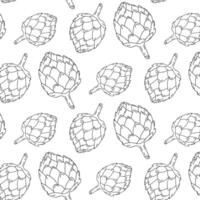 Artichoke pattern design featuring hand-drawn illustrations on a clean white background ideal for textiles or digital prints vector