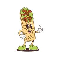 Burrito Character Mascot with Playful Expression and Vibrant Style for Fun Food Design Projects vector