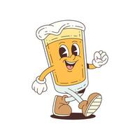 Walking Beer Mascot With Frothy Top In Cartoon Style For Fun And Creative Illustration Projects vector