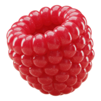 Vibrant Red Raspberry 3D Render Transparent Background png
