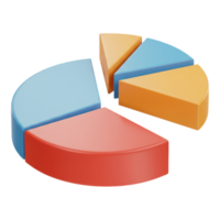 Colorful 3D Pie Chart with Emphasized Slice Transparent Background for Data Visualization png