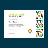 Certificate Template with Abstract Diagonal Line Bold Composition vector