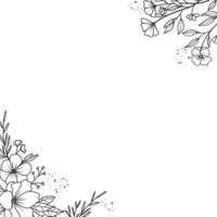 White background with rustic floral border vector