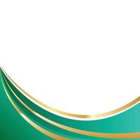 Emerald and Gold Abstract Curve Corner Border vector