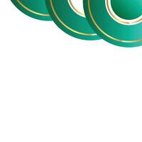Abstract Round Corner Border in Emerald and Gold vector