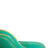 Emerald and Gold Lines Abstract Curve Corner vector