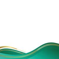 Emerald and Gold Lines Abstract Curve Corner Border vector