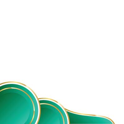 Emerald and Gold Abstract Round Border