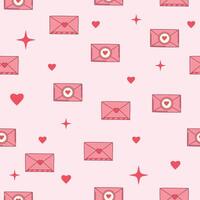 Pastel Background with Love Envelope Seamless Pattern vector