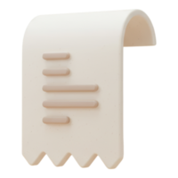 Modern 3D Receipt Icon with Zigzag Edge for Financial Concepts Transparent Background png