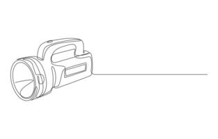 Continuous Line Drawing of a Flashlight vector