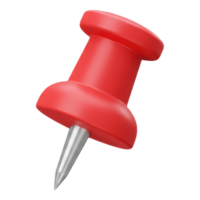 Vibrant 3D Red Push Pin with Transparent Background for Office and Map Use png