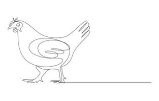 Elegant Line Art A Single Line Depicting a Chicken in Profile vector