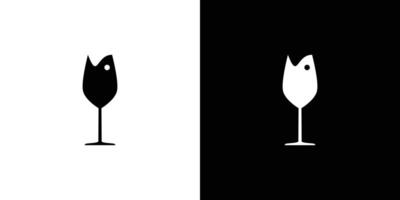 Design of a unique and fun fish and glass logo combination vector