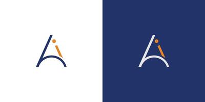 Modern and unique AI logo design vector