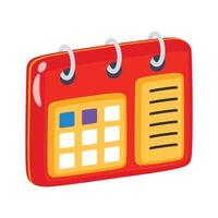 A captivating 2d style icon of classroom timetable vector