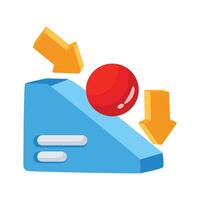 A well designed 2d icon illustrating friction experiment vector