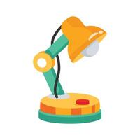 Visually engaging 2d style icon showing classic desk lamp vector