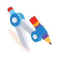 Trendy 2d style icon of sharp geometry compass tool vector