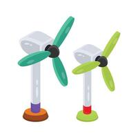 Check out this 2d icon showing windmills concept vector