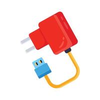 A well crafted 2d icon showing charger usage vector