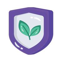 A modern 2d icon showing environmental security shield vector
