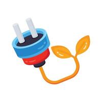 A visually appealing 2d icon of eco power plug vector
