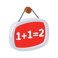Trendy 2d style icon showing math lecture board vector