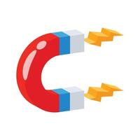 A 2d style icon showing magnet attraction experiment vector