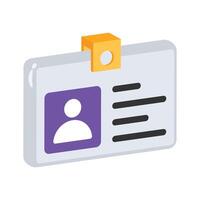 Visually appealing 2d icon showing a school ID badge vector