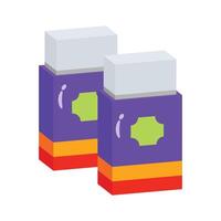 A 2d icon of eraser in smooth 2d style vector