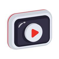 A captivating 2d icon representing a player screen vector