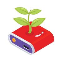 2d style icon featuring eco device for innovation vector