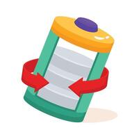A captivating 2d icon representing power cell technology vector