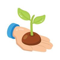 Get a glimpse of this 2d style sapling icon vector