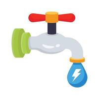 A captivating 2d style icon of save water concept vector