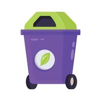 A well designed 2d icon of eco waste container vector