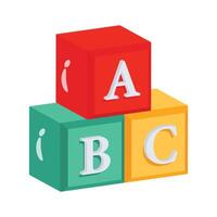Well designed 2d style icon of colorful educational blocks vector