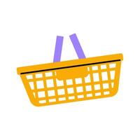 Shopping basket designed with a modern and colorful twist for online retail environments vector