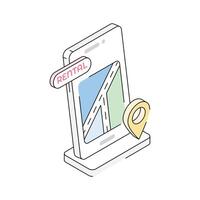Trendy isometric style icon of location tracking vector