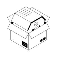An amazing isometric icon showing home moving process. vector