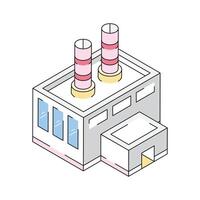 A well crafted isometric icon depicting factory vector