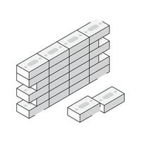 Check out this isometric icon of bricklaying work vector
