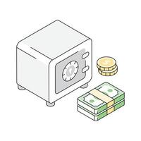 Well designed isometric icon of a secure money vault vector