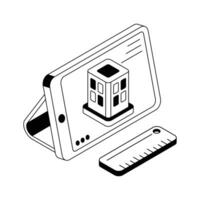 Well designed isometric icon showing online property listing. vector